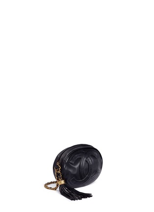 Figure View - Click To Enlarge - VINTAGE CHANEL - CC logo leather tassel oval bag