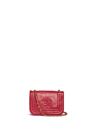 Main View - Click To Enlarge - VINTAGE CHANEL - Quilted tri-border lambskin leather flap bag