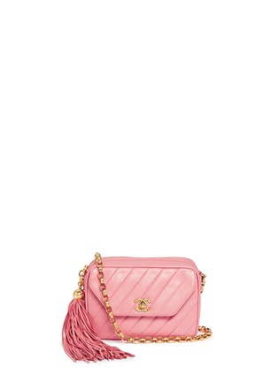 Main View - Click To Enlarge - VINTAGE CHANEL - Quilted leather tassel chain bag