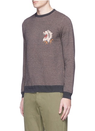 Front View - Click To Enlarge - 73387 - 'Alaska' tiger and bear jacquard effect cotton sweatshirt