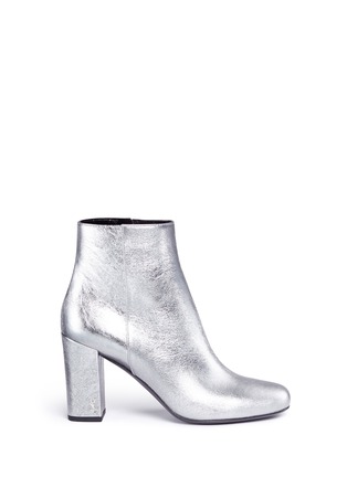 Main View - Click To Enlarge - SAINT LAURENT - 'Babies' crinkled metallic leather boots