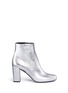 Main View - Click To Enlarge - SAINT LAURENT - 'Babies' crinkled metallic leather boots