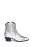 Main View - Click To Enlarge - SAINT LAURENT - 'Rock 40' python embossed metallic leather cowboy boots