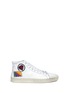 Main View - Click To Enlarge - SAINT LAURENT - Metallic patch distressed mid top leather sneakers