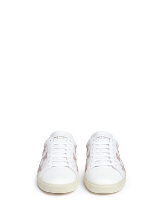 Front View - Click To Enlarge - SAINT LAURENT - 'Signature Court Classic California' star patch leather sneakers