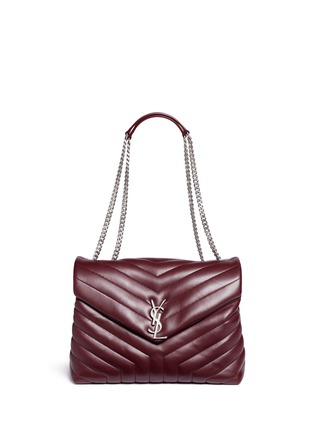 Main View - Click To Enlarge - SAINT LAURENT - 'Medium Loulou Monogram' matelassé leather chain bag