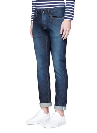 Front View - Click To Enlarge - DENHAM - 'Razor' slim fit crystal wash selvedge jeans