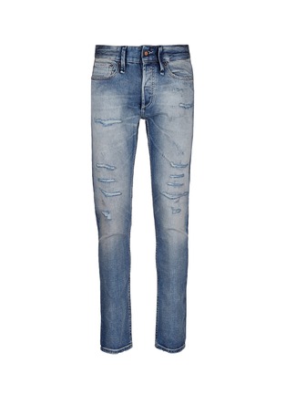 Main View - Click To Enlarge - DENHAM - 'Razor' slim fit ripped jeans
