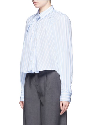 Front View - Click To Enlarge - TOME - Ruched seam cropped shirt