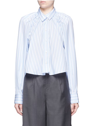 Main View - Click To Enlarge - TOME - Ruched seam cropped shirt