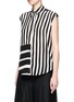 Front View - Click To Enlarge - TOME - Stripe lace-up back silk chiffon shirt