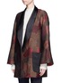Detail View - Click To Enlarge - ROSETTA GETTY - Patchwork jacquard belted trapeze jacket