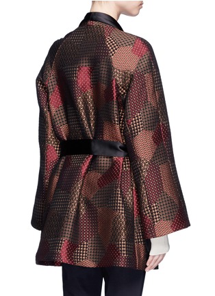 Back View - Click To Enlarge - ROSETTA GETTY - Patchwork jacquard belted trapeze jacket