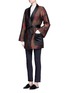 Figure View - Click To Enlarge - ROSETTA GETTY - Patchwork jacquard belted trapeze jacket