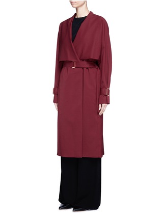 Front View - Click To Enlarge - ROSETTA GETTY - Virgin wool twill belted trench coat