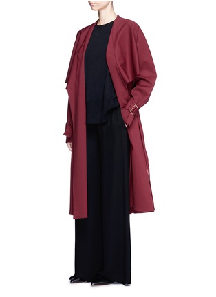 Figure View - Click To Enlarge - ROSETTA GETTY - Virgin wool twill belted trench coat