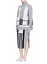 Figure View - Click To Enlarge - MAME - Tassel jacquard panel rib knit midi skirt