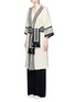 Figure View - Click To Enlarge - MAME - Lace stripe belted wool-mohair knit coat