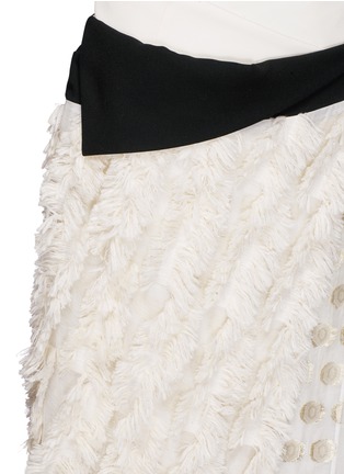 Detail View - Click To Enlarge - MAME - Fringe fil coupé belted wrap dress