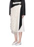 Front View - Click To Enlarge - MAME - Fringe fil coupé belted wrap dress
