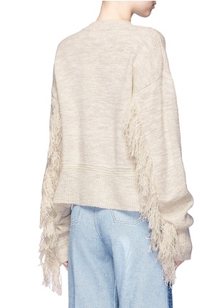 Back View - Click To Enlarge - MAME - Fringe wool-silk sweater