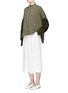 Figure View - Click To Enlarge - MAME - Ribbon woven sleeve French terry sweatshirt