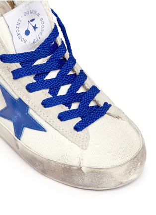 Detail View - Click To Enlarge - BONPOINT - x Golden Goose 'Tennis' suede trim canvas toddler sneakers