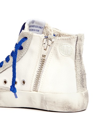 Detail View - Click To Enlarge - BONPOINT - x Golden Goose 'Tennis' suede trim canvas toddler sneakers