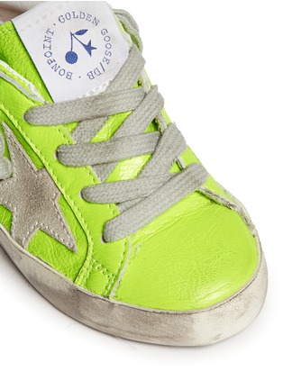 Detail View - Click To Enlarge - BONPOINT - x Golden Goose 'Tennis' neon leather toddler sneakers