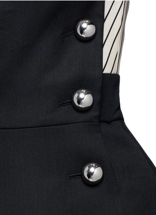 Detail View - Click To Enlarge - MONSE - Button stripe strapless bustier dress