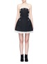 Main View - Click To Enlarge - MONSE - Button stripe strapless bustier dress