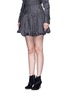 Front View - Click To Enlarge - MONSE - Pinstripe silk twill bubble skirt