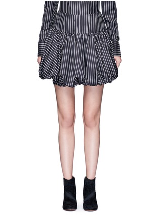 Main View - Click To Enlarge - MONSE - Pinstripe silk twill bubble skirt