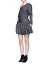 Figure View - Click To Enlarge - MONSE - Pinstripe silk twill bubble skirt