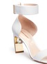 Detail View - Click To Enlarge - NICHOLAS KIRKWOOD - Faux pearl heel ankle strap leather sandals