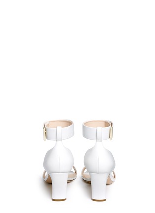Back View - Click To Enlarge - NICHOLAS KIRKWOOD - Faux pearl heel ankle strap leather sandals