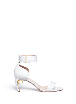 Main View - Click To Enlarge - NICHOLAS KIRKWOOD - Faux pearl heel ankle strap leather sandals