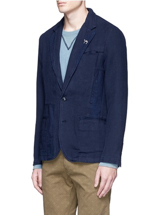 Front View - Click To Enlarge - SCOTCH & SODA - Slim fit cotton-linen soft blazer