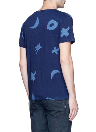 Back View - Click To Enlarge - SCOTCH & SODA - Symbol print indigo dye T-shirt