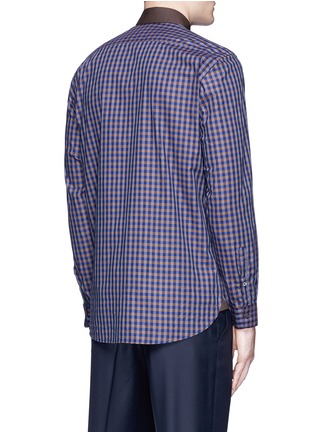 Back View - Click To Enlarge - CANALI - Gingham check cotton shirt