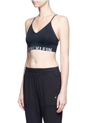 Front View - Click To Enlarge - CALVIN KLEIN PERFORMANCE - Convertible strap jersey bralette
