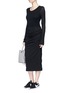 Figure View - Click To Enlarge - JAMES PERSE - Shirred cotton jersey tube skirt