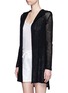 Front View - Click To Enlarge - JAMES PERSE - Cotton-linen high gauge knit hood cardigan