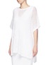 Front View - Click To Enlarge - JAMES PERSE - Cotton-linen high gauge poncho top