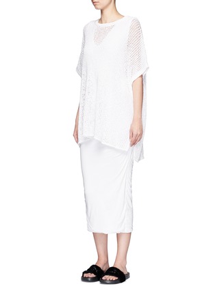 Figure View - Click To Enlarge - JAMES PERSE - Cotton-linen high gauge poncho top