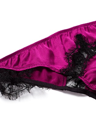 Detail View - Click To Enlarge - KIKI DE MONTPARNASSE - Lace inset silk panty