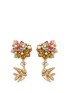 Main View - Click To Enlarge - MIRIAM HASKELL - Bird charm floral beaded bouquet earrings