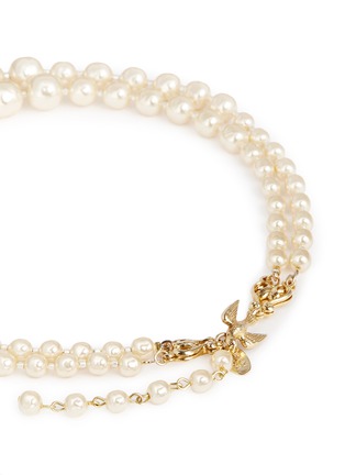 Detail View - Click To Enlarge - MIRIAM HASKELL - Bird clasp two strand Baroque pearl choker necklace
