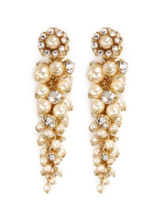 Main View - Click To Enlarge - MIRIAM HASKELL - Crystal glass pearl drop earrings