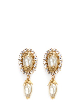 Main View - Click To Enlarge - MIRIAM HASKELL - Swarovski crystal glass pearl drop earrings